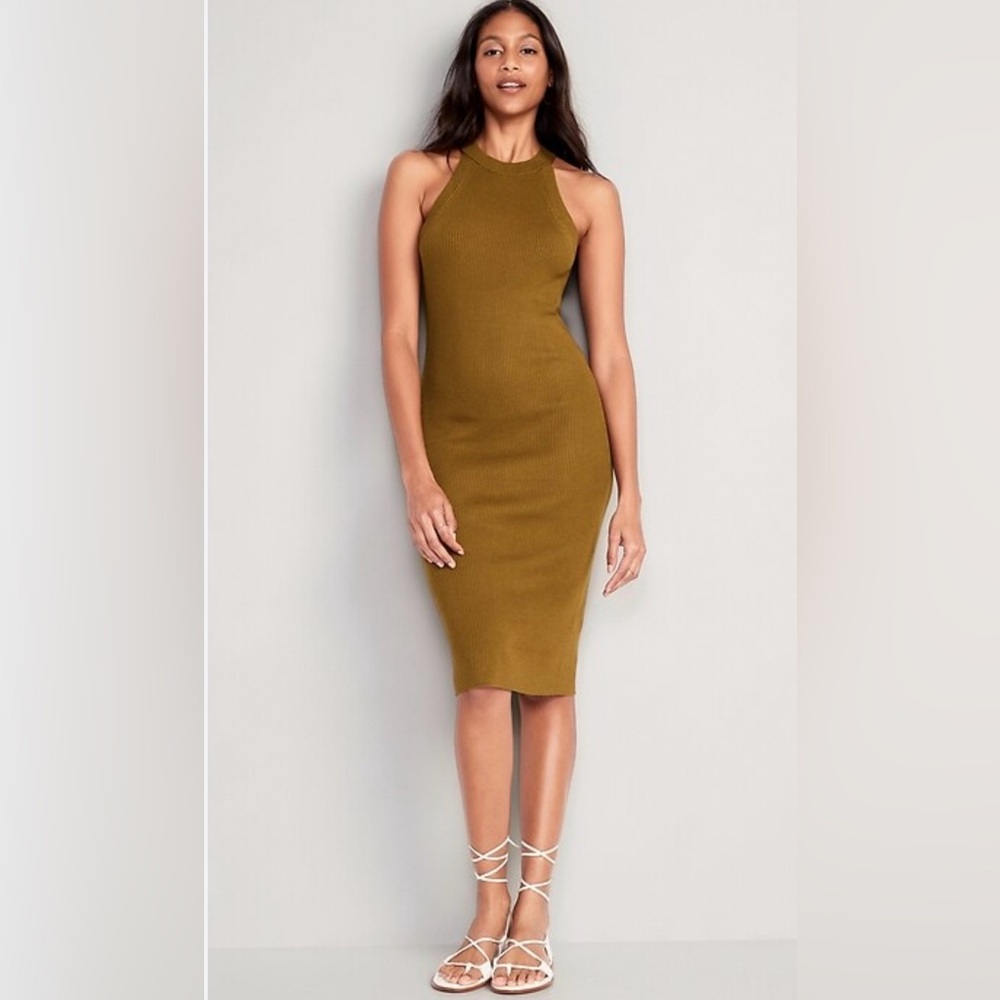 NWT XL Old Navy Fitted Sleeveless Rib-Knit Midi Sweater
Dress